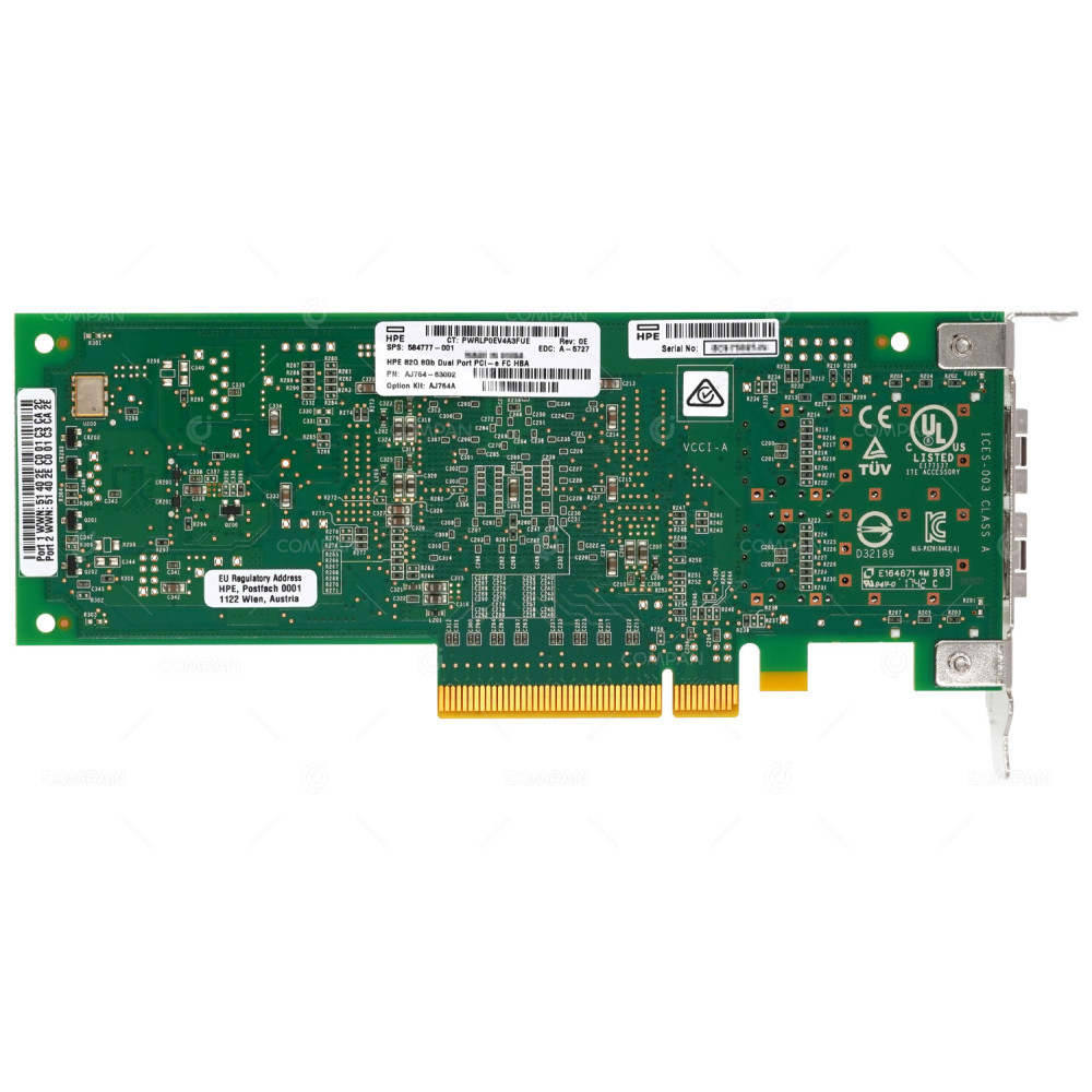 584777-001 LP HP QLOGIC QLE2562-HP 82Q 8GB DUAL PORT PCI-E FRU FIBRE CHANNEL FC HOST BUS ADAPTER HBA LOW PROFILE G9 AJ764-63002, AJ764A, PX2810403-20, QLE2562-HP